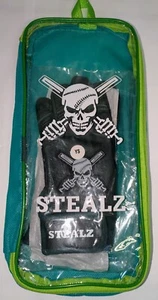 Adult Small baseball batting gloves Single Cuff Dark Green and Black - Picture 1 of 3