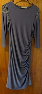 Ladies Charter Club Grey Ruched Sheath Dress, 3/4 Sleeve, Size 4 - Picture 1 of 6