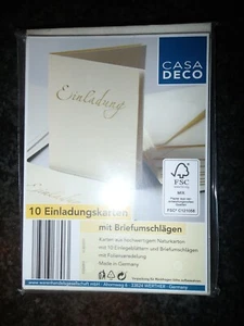 NEU OVP 10 x Einladungskarten champagner Briefumschläge Hochzeit Taufe DIN A6 - Bild 1 von 3