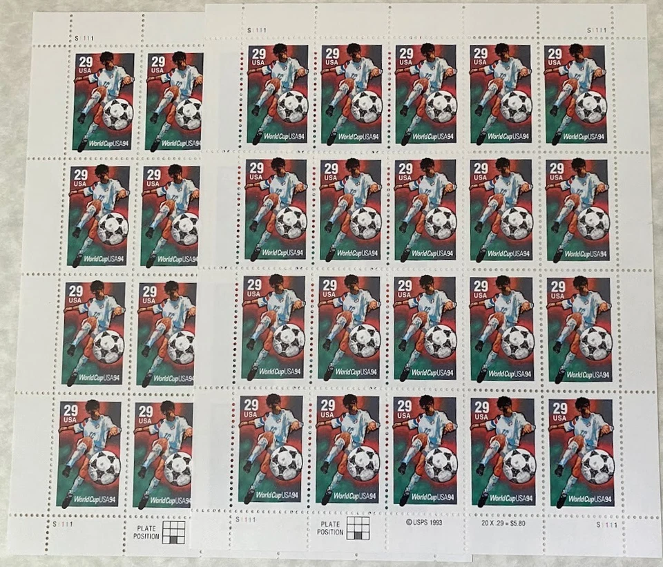 474 estampillas de la Copa Mundial de Fútbol Mundial de Estados Unidos, México, Europa, África, Asia Foto 1 de 4