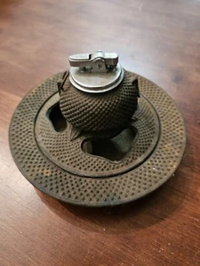 Nambu Cast Iron Cigarette Cigar Lighter & Ashtray Set Nanbu Japan Made Vintage - Picture 1 of 23