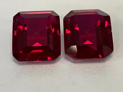 LOTE DE 2 CORTE ESMERALDA laboratório criar rubi 25,8 CTTW - Imagem 1 de 3