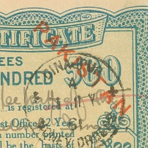 India 500r Savings Certificate Overprint PAKISTAN used DINAJPUR ( Bangladesh ) Cover