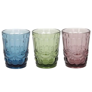 Set da 6 bicchieri in vetro ciclamino azzurro o verde modello Madame da 23cl - Imagen 1 de 4