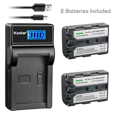 Kastar Camera Battery + Charge for Original Sony NP-FM50 Battery Pack M NP-FM55