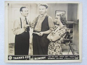THANKS FOR THE MEMORY - 1938 Lobby Card 10x8 - Bobe Hope, Shirley Ross