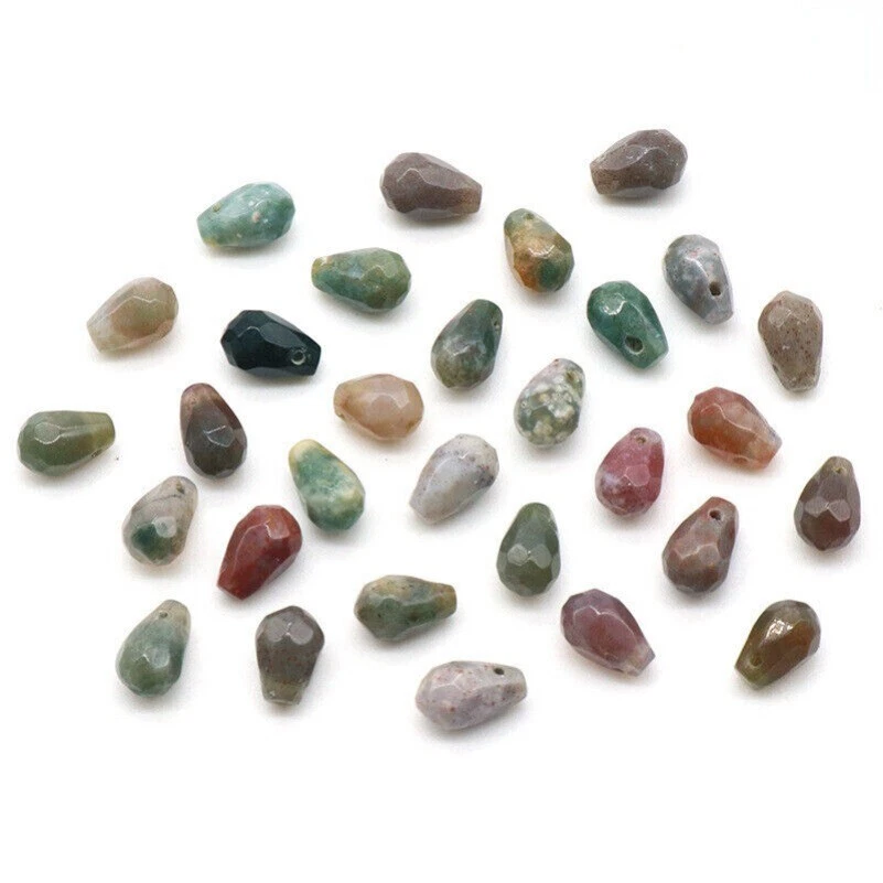 100pcs 6x9mm Natural Indian Agate Section Shaped Beads Horizontal Hole Beads DIY - Image 1 of 4