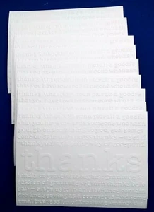 10 THANKS DEFINED White Embossed A2 Card Fronts Recollections Cardstock Paper - Picture 1 of 6