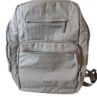 Rachel Zoe Lightweight Nylon Backpack Travel School Bag Silver Gray - Image 1 of 4