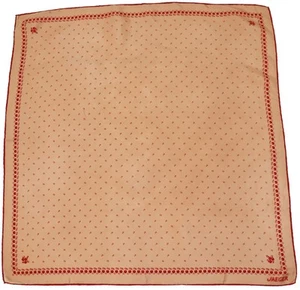 Bufanda de seda vintage Jaeger - marrón camello / rojo manchado - pequeña - Imagen 1 de 4