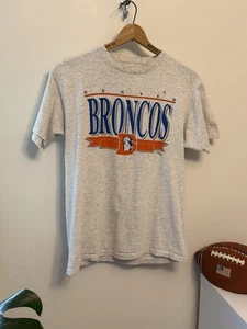 Vintage 90s Large Denver Broncos NFL Single Stitch T-Shirt USA Distressed Worn - Bild 1 von 7
