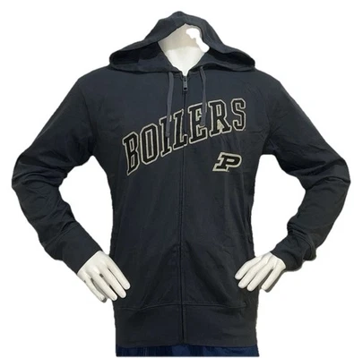 Nike Team Purdue Boilermakers Full Zip Hoodie Mens Gray Gold NCAA Sweatshirt - Image 1 of 4