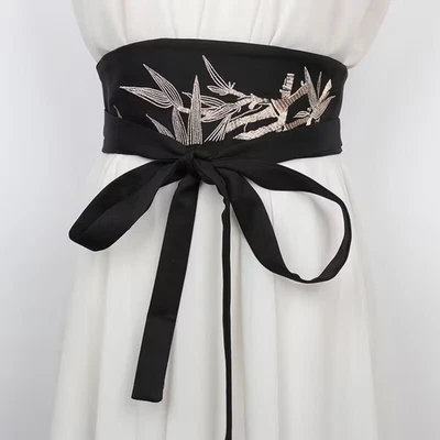 Estilo Chino Bordado Mujer Cintura Obi Cinturón Cinturón Ancho Vestido Accesorios Foto 1 de 4