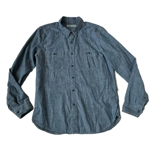 Camisa utilitaria Outerknown para hombre M cambray botón delantero denim azul manga larga - Imagen 1 de 9