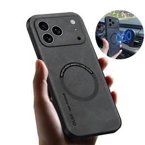 Funda Magsafe Magnética Textura Cuero para iPhone 17 16 Pro Max 15 14 13 12 - Imagen 1 de 12
