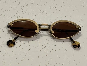 Gafas de sol vintage La Eyeworks AMRIT 442 marcos de bronce antiguos lentes marrones - Imagen 1 de 11