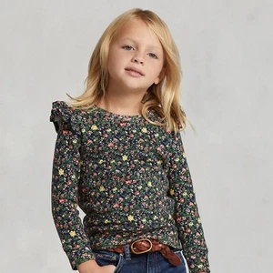 5T/6T Girls Polo Ralph Lauren Floral Set Fleece Sweater Leggings - Picture 1 of 8