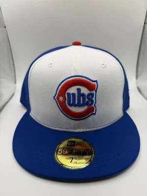New Era 59Fifty Chicago Cubs2023 Sombrero Ajustado Alternativo Blanco/Azul Talla 7 1/4 Foto 1 de 4