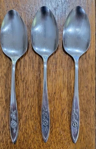 3 Serving SPOONS - ONEIDA Community Stainless SERVING Pieces – MY ROSE Pattern - Picture 1 of 6