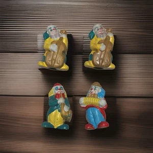 Jasco Vintage Porcelain Bisque Clown Musicians Four Sax Chelos Accordion Base - Picture 1 of 8