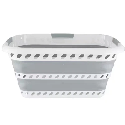 Collapsible Laundry Basket | Portable | Space Saver Storage | Hold 2 Loads - Image 1 of 4