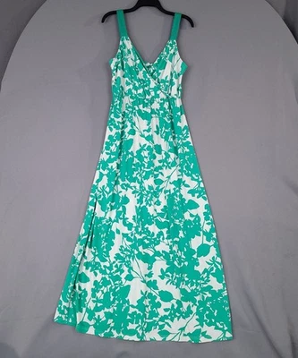 New York & Company Women's Green White Floral Maxi Dress XL Stretch - Image 1 of 4