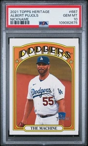 Albert Pujols 2021 Topps Heritage Nickname "The Machine" SSP #687 PSA 10 (Pop 2) - Bild 1 von 2