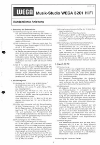 Wega Service Manual für 3201  Copy - Bild 1 von 1
