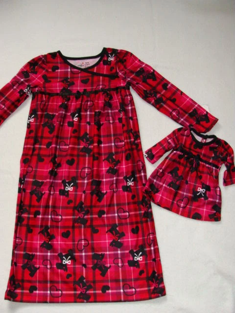 Nuevo con etiquetas Camisón de Invierno Polar Niñas Talla 4 5 + Vestido Muñeca Pjs Rojo Vacaciones Scotty   Foto 1 de 1