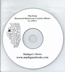 Warren & Henderson Co Illinois IL libro piatto genealogia storia proprietari terrieri CD - Foto 1 di 2