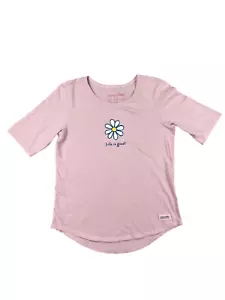 Life is Good Women's Pink Crew-Neck Crusher Tee XS - Picture 1 of 11