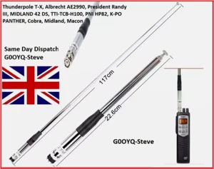 BNC 27Mhz Antenna for CB Handheld TX H100 42DS HP82 AE2990 H520 Randy Cobra - Afbeelding 1 van 5