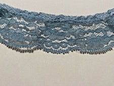Gathered Lace- Blue Gathered    (1 1/4" wide)  *ON SALE*  By the yard