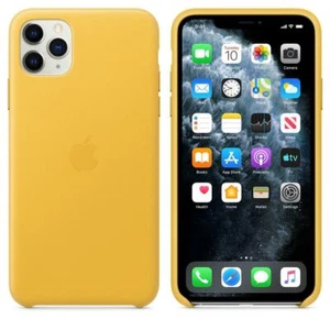 Genuine Apple Leather Case for iPhone 11 Pro Max - Meyer Lemon (Yellow) - New - Picture 1 of 10