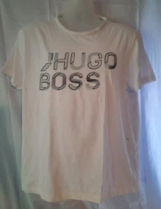 Boss Hugo Boss Mens Modern Fit White Graphic Print T-Shirt Mens Size Large  - Picture 1 of 8