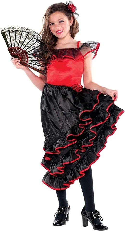 Girls Spanish Dancer Kids Halloween Costume Size Medium - Image 1 of 1