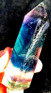 246,3 g ¡¡¡EXCELENTE!!! Punto de cristal de cuarzo fluorita natural curación realista ie3423 - Imagen 1 de 16