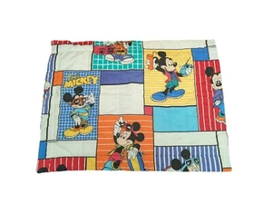 Vintage Cool Mickey Mouse Standard Pillowcase Color Block Pattern USA Disney 90s - Picture 1 of 13