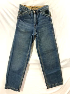 NWT Gap Kids Jeans Youth Girls 12 Reg Denim Carpenter Blue Straight Adjustable - Picture 1 of 23