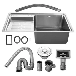 Stainles Steel Kitchen Sink Laundry Utility Sink With Washboard 660*450mm - Picture 1 of 12