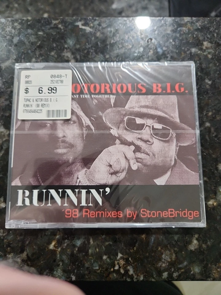 Notorious B.I.G. & 2PAC Runnin CD Single Remixes StoneBridge 1998 German Import - Image 1 of 1