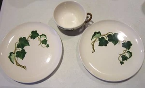 Metlox Poppy TraiI California Ivy- two 9-3/8" plates & a one handled 5" bowl VGC - Picture 1 of 10