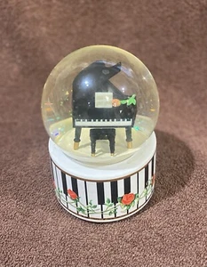 Piano/asiento musical giratorio brillante vintage usado con decoración de rosas - Imagen 1 de 5