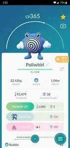 Pokémon GO ∥ 2016 Lucky Pokémon ∥ Legacy Poliwhirl - Scald ∥ - Picture 1 of 2