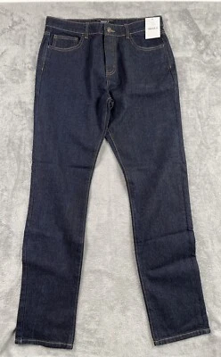 Pantalones de mezclilla Forever 21 para hombre 33x32 azul oscuro pierna recta ajustada índigo algodón Foto 1 de 4