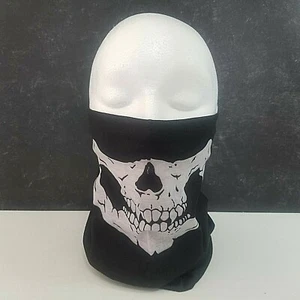 Skeleton Gaitor Black Biker Headband Face Mask Scarf Balaclava Seamless NEW - Picture 1 of 11