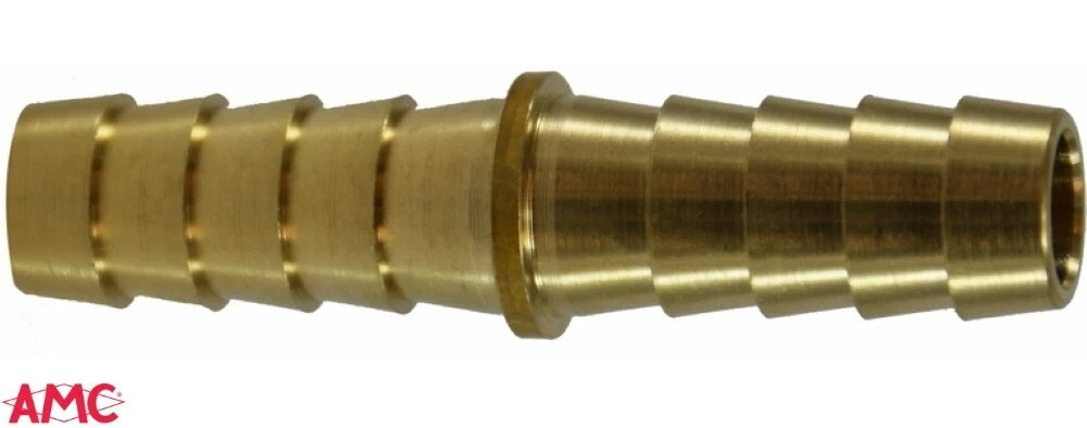5/16" Hose ID Brass Barb Splicer Union Fitting - Fuel/Air/Water/Oil/Gas, 150 PSI, WOG Rated