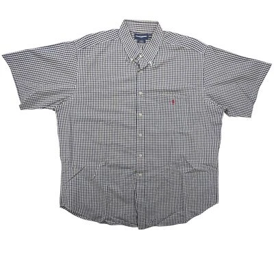 Ralph Lauren Golf Shirt Mens 2XL Tilden Navy Gingham Check Button Down Polo - Image 1 of 4