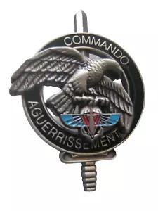 BREVET DES COMMANDOS 1° RPIMA COMMANDO AGUERRISSEMENT (VARIANTE ARGENT) Y.D - Picture 1 of 2
