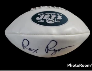 REX RYAN AUTHENTIC HAND SIGNED AUTOGRAPHED NEW YORK JETS LOGO FOOTBAL - Picture 1 of 2